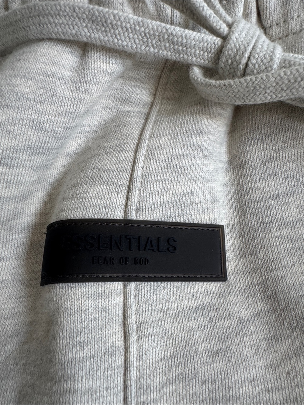 Essentials Heather Light Grey Logo Drawstring Sweatpants - Picture 5 of 7